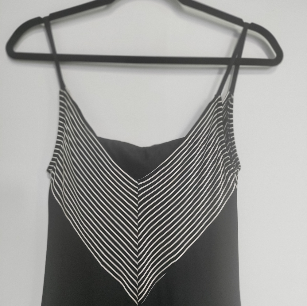 Vintage inspired black and white strap dress